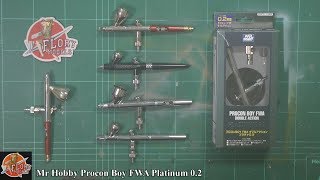 Mr Procon Boy FWA Platinium Double Action Airbrush 0 2mm Nozzle Mr Hobby review [upl. by Regor]