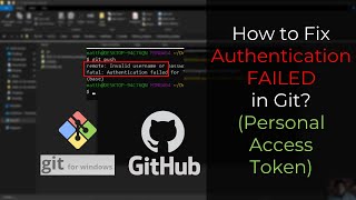 HOW TO Fix git fatal Authentication failed Windows Git Bash [upl. by Myrtia]