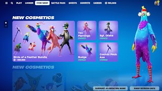 NEW Birds of a Feather Bundle Tex Flamingo Budge amp Sgt Drake FORTNITE SHOP SHOWCASE [upl. by Relyc495]