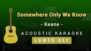 Somewhere Only We Know  Keane Lower Key Acoustic Karaoke [upl. by Gore315]