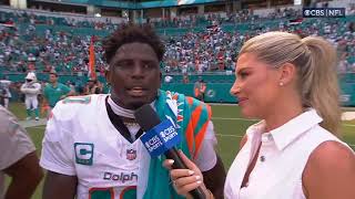 Tyreek Hill Week 1 POSTGAME INTERVIEW  Miami Dolphins  NFL on CBS [upl. by Okiram]