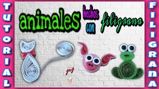 ANIMALES DE FILIGRANA  ANIMALES CON TIRAS DE PAPEL  2018  TUTORIALES  JCJ MANOS CON ARTE [upl. by Shela]