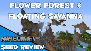 Floating Savanna amp Flower Forest with Village  Minecraft 174 Seed [upl. by Jessalin]