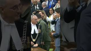 Zelenskyy receives standing ovation in the House of Commons shorts [upl. by Renrut]