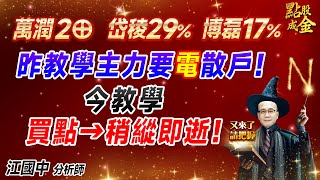 20240815【萬潤2⊕、岱稜29、博磊17！昨教學主力要『電』散戶！今教學『買點→稍縱即逝』！】點股成金江國中分析師 [upl. by Naelcm392]