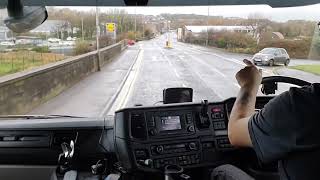 LGVHGV Scania R450 Cockpit View Workington to Silloth in Cumbria [upl. by Nahsor476]