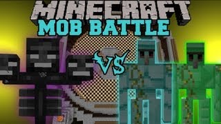 Diamond Golem and Emerald Golem Vs Wither Boss  Minecraft Mob Battles  Golem World Mod Battle [upl. by Kristian]