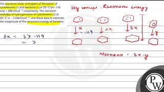The standard molar enthalpies of formation of cyclohexane 1 and benzene 1 at 25 Care 15 [upl. by Eahsat]