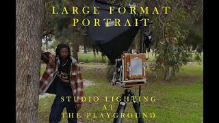 LARGE FORMAT PORTRAIT  STUDIO LIGHTING OUTDOORS  NIKON SB910 Ilford FP4 [upl. by Tanner]