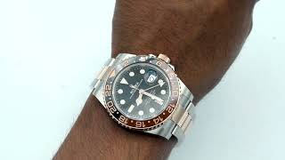 Rolex 126711CHNR GMTMaster II 40 mm Root Beer 18K Rose Gold Complete Set 2024 [upl. by Ahsilaf]