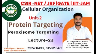 genesisinstitute  Protein Targeting  Peroxisome Targeting  L23  Cellular Organization Unit2 [upl. by Kindig65]