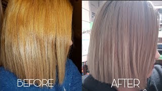 How to tone brassy hair with Wella T14 amp 050 [upl. by Notrom]