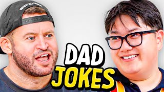 Dad Jokes  Dont laugh Challenge  Alan vs Andrew  Raise Your Spirits [upl. by Karlens]