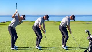 Justin Thomas Golf Swing  IRON SWING SEQUENCE  Full Speed  SLOW MOTION [upl. by Anal]