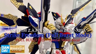 MG 1100 ZGMFX20A Strike Freedom Full Burst Mode  Full Build 2021  Special Decal [upl. by Germin]