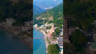 Amazing Aerial view of Trayambakeshwar Temple amp Laxman Jhula in Rishikesh [upl. by Wei]