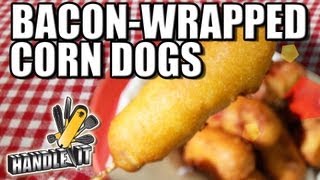 LEARN HOW TO COOK  BaconWrapped Corn Dogs  HandleIt [upl. by Sophy6]