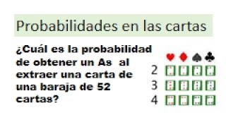 En una baraja de 52 cartas cual es la probabilidad [upl. by Hooper]