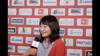 Round 7 Gibraltar Chess postgame interview with Ju Wenjun [upl. by Alak685]