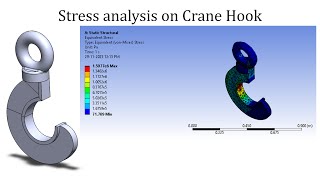 Stress Analysis on Crane Hook  ANSYS workbench tutorials for beginners [upl. by Maxima875]