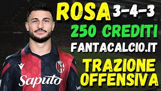 LA MIA ROSA IDEALE 343 250 CREDITI RUOLI E QUOTAZIONI FANTACALCIOIT LISTONE FANTACALCIO 20242025 [upl. by Aarika]