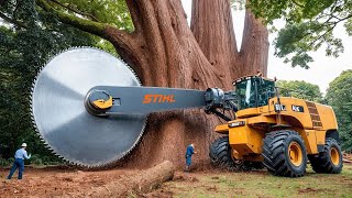 Extreme Dangerous Fastest Big Chainsaw Cutting Tree Machines  Monster Stump Removal Excavator 59 [upl. by Anana]