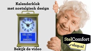 Seniorenklok  kalenderklok met nostalgisch design  SC2000  StelComfortshopnl [upl. by Aivato]