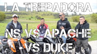 DUKE200 VS NS200 VS Apache 200  SUBIENDO fullgass [upl. by Fillian644]