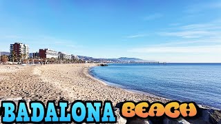 4K 60fps Barcelona Beach Walking Tour ⛱ Badalona Paseo Maritimo 2024 🇪🇸 [upl. by Donata401]