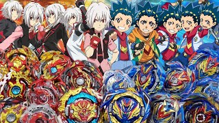 EVOLUTION MATCH  All Valkyries VS All Spriggans FULL GENERATION Valt VS Shu  Beyblade Burst DB [upl. by Ssur]