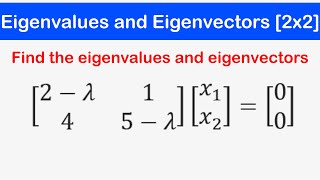 🔷14  Eigenvalues and Eigenvectors of a 2x2 Matrix [upl. by Anirehc27]