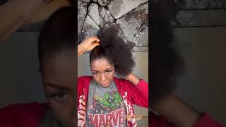 How To Slick Back Natural Hair  Edges Control  Ponytail Install [upl. by Prisca]