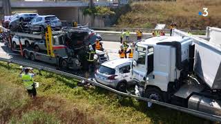 Mulhouse  un mort et trois blessés dans un accident sur lA35 [upl. by Labaw]