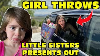 Girl Temper Tantrum Throws Little Sisters Birthday Presents Out Car Window Original [upl. by Nas680]