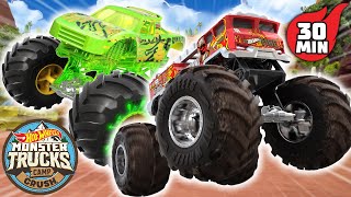 Monster Trucks Color Reveal amp DIY Downhill Monster Jam Toy Racing [upl. by Monti]