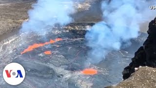 Kilauea volcano eruption Watch incredible footage of lava lake [upl. by Noruq837]