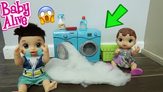 BABY ALIVE Drake Brakes The Washer Cleaning Routine Fail baby alive videos [upl. by Seaddon]