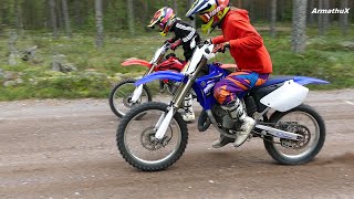 Yamaha YZ125 vs Honda CR85 [upl. by Ellerrehs]