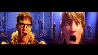 Kristoff Jonathan Groff Weezer  Lost In The Woods From quotFrozen 2quot SplitScreen Comparison [upl. by Ardnama]