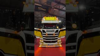 LENZ Scania V8 hook loader on the red carpet at Ciney Truck Show 🟡⚫️ truckshowciney [upl. by Edras]