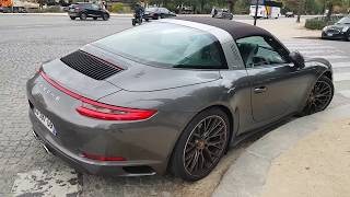 2016 grey porsche 911 991 targa 4s mkii in Paris France phase2 9912 [upl. by April826]