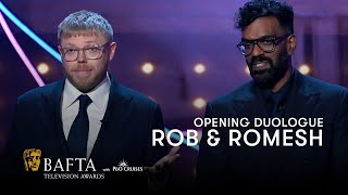 BAFTA hosts Rob amp Romesh deliver a hilarious opening duologue  BAFTA TV Awards 2023 [upl. by Doane728]