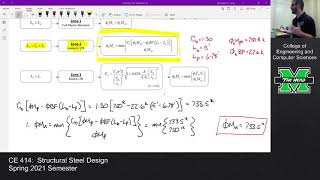 CE 414 Lecture 36 Analysis of DiscretelyBraced Beams contd 20210414 [upl. by Quillan]