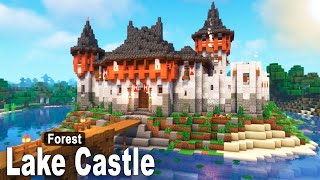 Minecraft How to build a Diorite Lake Castle  Tutorial part 1 [upl. by Pat]