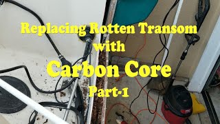 Rebuild Rotten Leaking and Cracking Transom Wood  Part 1 [upl. by Norri]