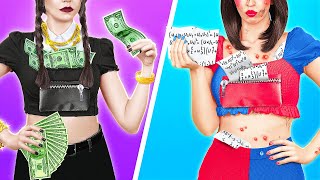 RICH WEDNESDAY VS POOR POMNI  Cheap vs Expensive School Hacks by 123 GO [upl. by Cliffes]