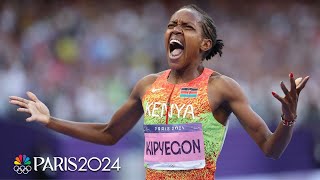 Faith Kipyegon wins HISTORIC third 1500m Olympic gold  Paris Olympics  NBC Sports [upl. by Ahsiniuq]