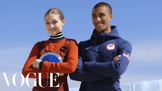 Gigi Hadid and Olympian Ashton Eaton Film With A Selfie Stick Watch What Happens  Vogue [upl. by Nahoj]