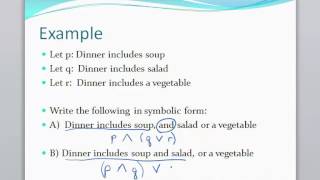 Math 120 Section 31 Statements and Logical Connectives Examples [upl. by Yerroc]