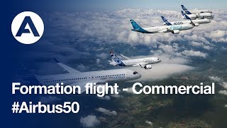 Airbus Commercial Aircraft formation flight 50year anniversary [upl. by Spancake]